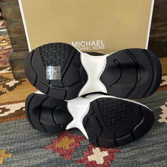 Michael Kors Zuma Women's US 8 Metallic Mesh Leather Trainer Shoes 43F4ZUFS2D - Picture 4 of 6